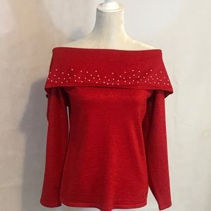 Black Rivet Ladies Red Sweater Size XL I01